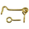 Midwest Fastener 3/16" x 3" Solid Brass Gate Hooks 10PK 52425